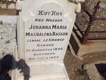BASSON Johanna Maria Magdalena nee LE GRANGE 1846-1924