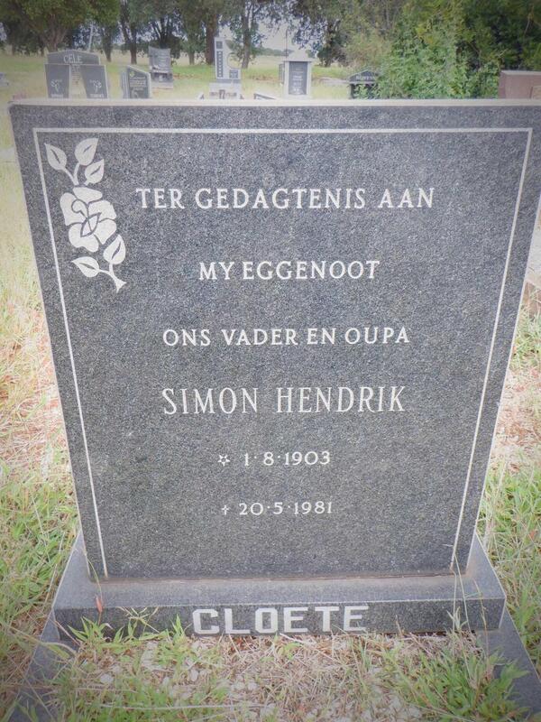 CLOETE Simon Hendrik 1903-1981