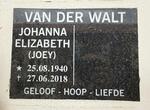 WALT Johanna Elizabeth, van der 1940-2018