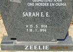 ZEELIE Sarah E.E. 1914-1994