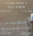 AGNEW Dick 1926-2006 & Hester A.H. 1926-2008