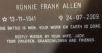 ALLEN Ronnie Frank 1941-2009