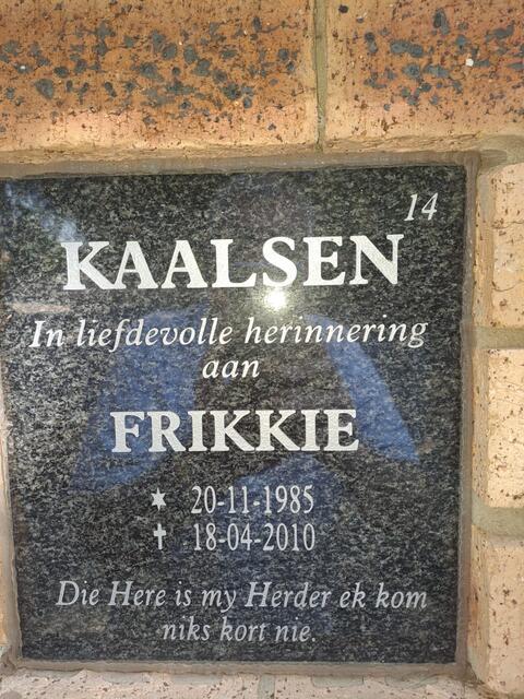 KAALSEN Frikkie 1985-2010