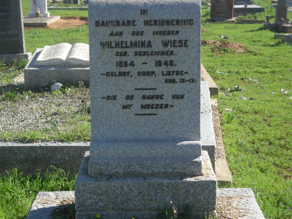 WIESE Wilhelmina nee SCHLEMMER 1864-1948