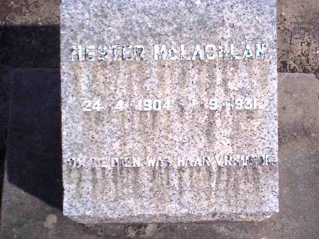 McLACHLAN Hester 1904-1931