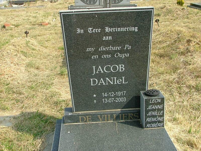 VILLIERS Jacob Daniël, de 1917-2003