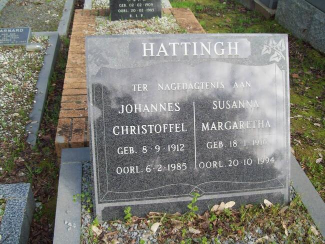 HATTINGH Johannes Christofel 1912-1985 & Susanna Margaretha 1916-1994