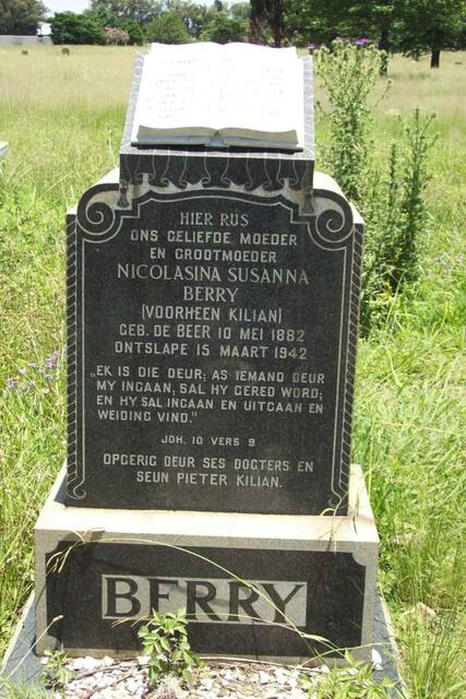 BERRY Nicolasina Susanna formerly KILIAN nee DE BEER 1882-1942