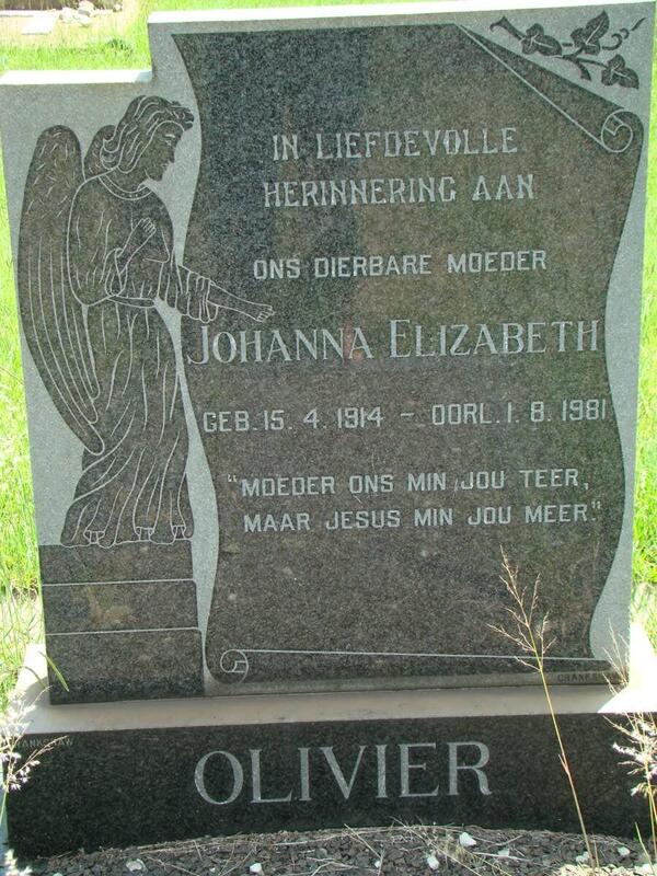 OLIVIER Johanna Elizabeth 1914-1981