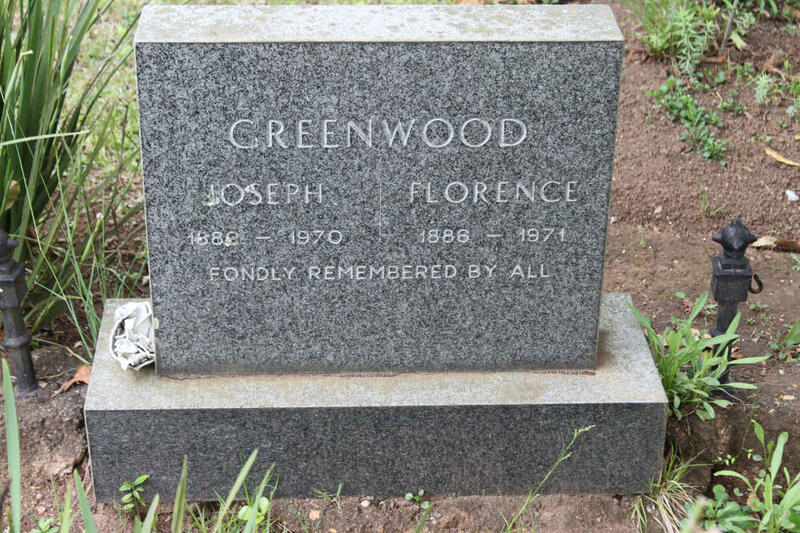 GREENWOOD Joseph 1882-1970 & Florence 1886-1971