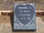 ESTERHUIZEN Johanna C., nee LE ROUX 1899-1921