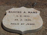 MANS Barend A. 1933-1934