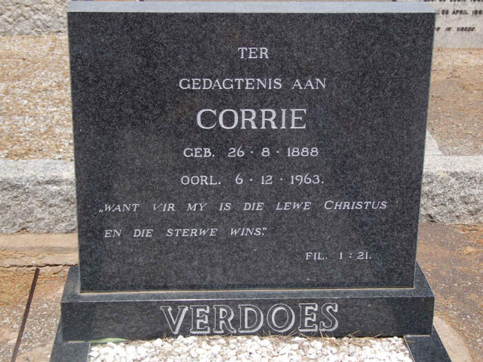 VERDOES Corrie 1888-1963