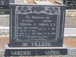 VILLIERS Gideon J.S., de 1881-1978 & Susanna H. VAN AARDE 1883-1970