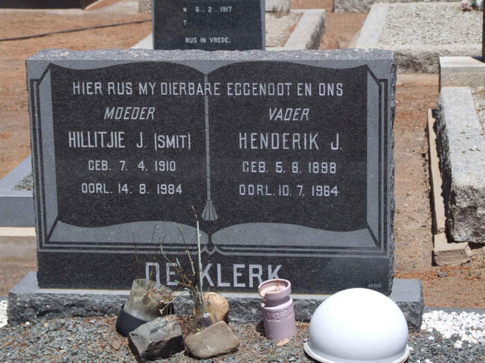 KLERK Henderik J., de 1898-1964 & Hillitjie J. SMIT 1910-1984