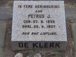 KLERK Petrus J., de 1922-1927