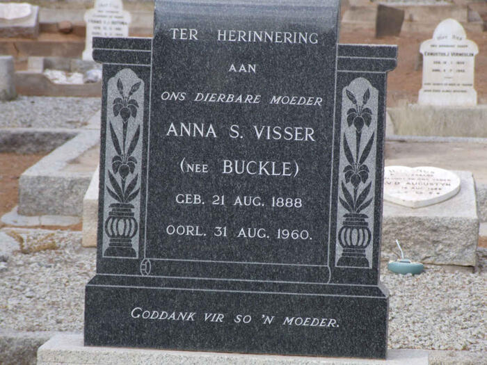 VISSER Anna S. nee BUCKLE 1888-1960