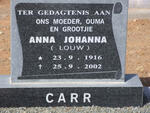 CARR Anna Johanna nee LOUW 1916-2002