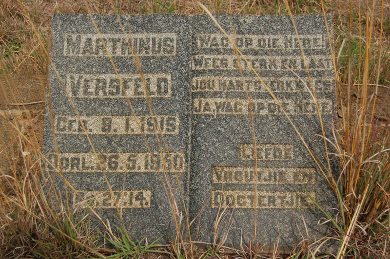 VERSFELD Marthinus 1919-1950