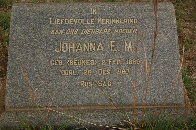VILLIERS Johanna E.M., de nee BEUKES 1880-1967
