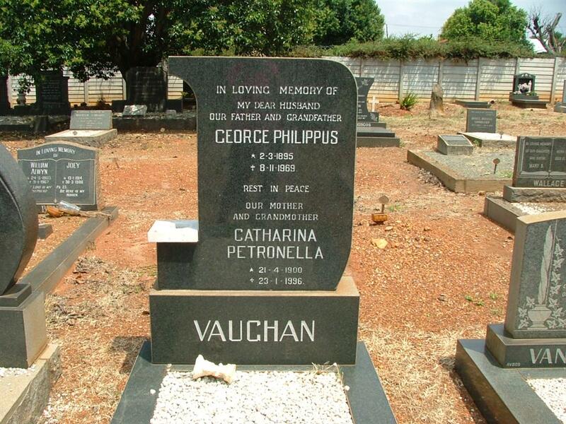 VAUGHAN George Philippus 1895-1969 & Catharina Petronella 1900-1996