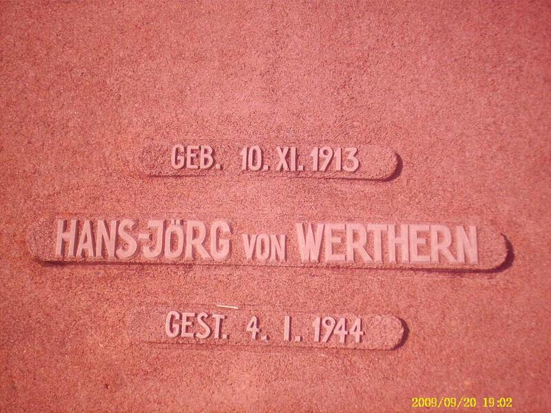 WERTHERN Hans-Jorg, von 1913-1944