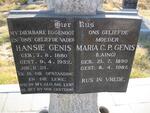 GENIS Hansie 1880-1952 & Maria C.P. LAING 1890-1967