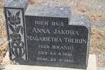 THERON Anna Jakoba Magarietha nee BRAND 1891-1961