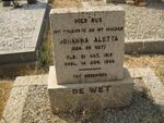 WET Johanna Aletta, de nee DE WET 1919-1958