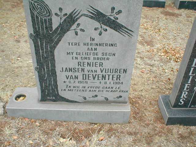 DEVENTER Renier Jansen Van Vuuren, van 1958-1984