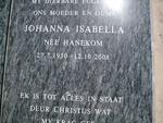 STEENKAMP Johanna Isabella nee HANEKOM 1930-2008