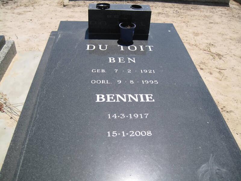 TOIT Ben, du 1921-1995 :: DU TOIT Bennie 1917-2008