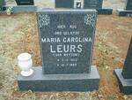LEURS Maria Carolina geb. VAN WETTUM 1903-1989