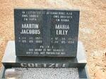 COETZEE Martin Jacobus 1927-1995 & Maria Lilly 1933-1994