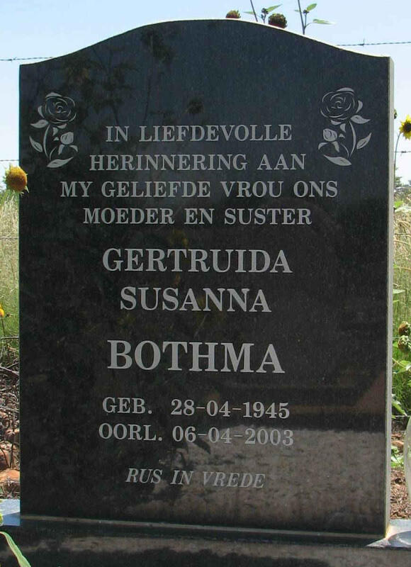 BOTHMA Gertruida Susanna 1945-2003