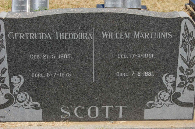 SCOTT Willem Marthinus 1901-1981 & Gertruida Theodora 1905-1975
