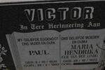 VICTOR Paul 1920-1992 & Maria Hendrika VAN DER LINDE 1922-