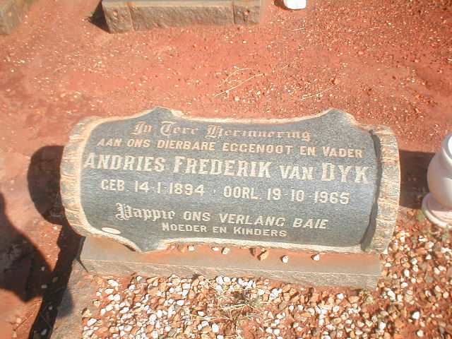 DYK Andries Frederik, van 1894-1965