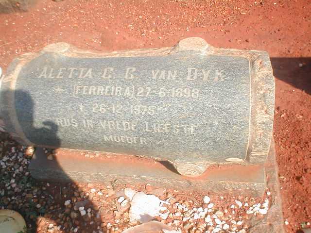 DYK Aletta C.C., van nee FERREIRA 1898-1975