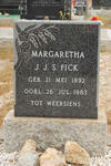 FICK Margaretha J.J.S. 1892-1983