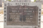 MATTHEE Benjamin B. 1898-1971 & Maria C. SMIT 1904-1975
