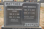 MATTHEE Dirk Hermanus 1908-1982 & Johanna Catharina 1919-2000