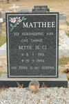MATTHEE E.C. 1915-1994
