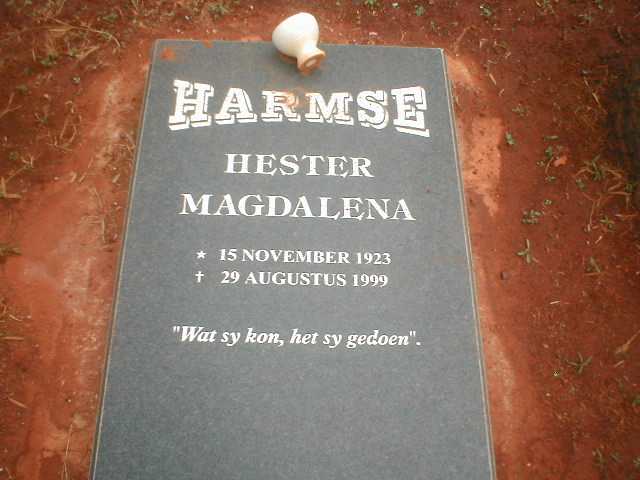 HARMSE Hester Magdalena 1923-1999