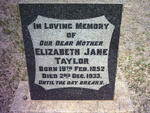 TAYLOR Elizabeth Jane 1852-1933
