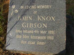 GIBSON John Knox 1881-1960