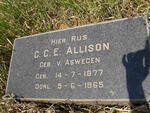 ALLISON G.C.E. nee V. ASWEGEN 1877-1965