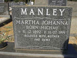 MANLEY Martha Johanna nee MICHAU 1892-1991
