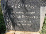 VERMAAK Barend Hendricus 1904-1963