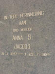 JACOBS Anna S. 1897-1984